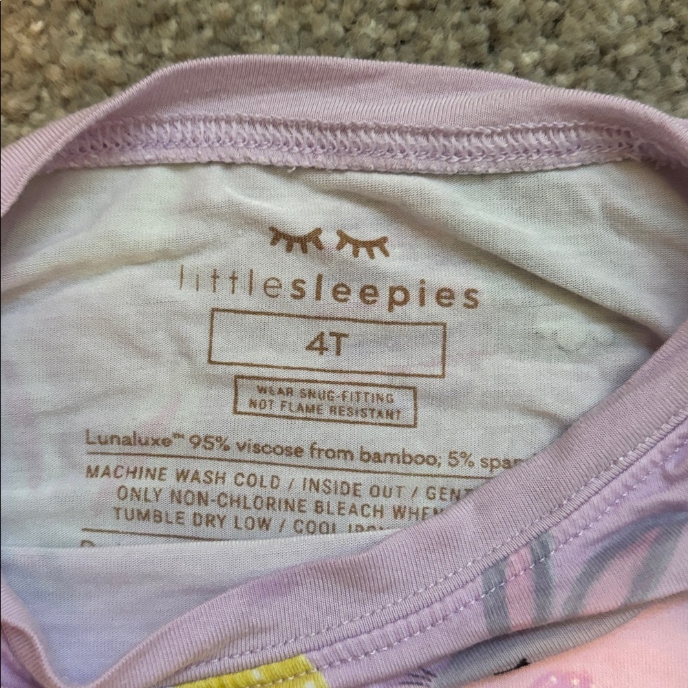 Little Sleepies Pink Bunny & Easter Egg Pajama Set 4T - Picture 3 of 4